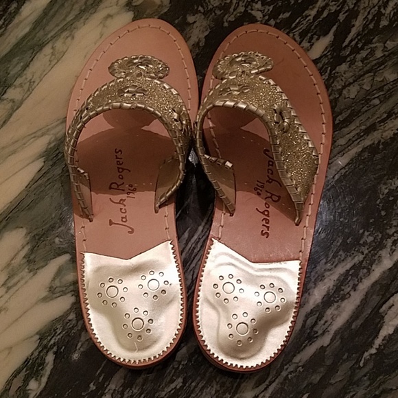 Jack Rogers Sparkle Platinum and Gold Sandals - Picture 4 of 7